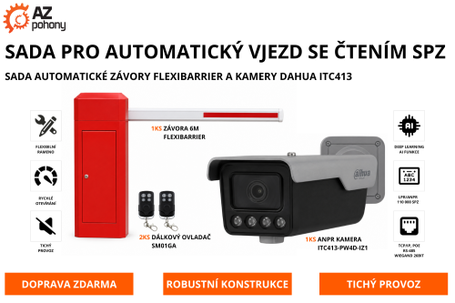 Sada pro automatický vjezd se čtením SPZ - sada automatické závory FlexiBarrier a kamery DAHUA ITC413